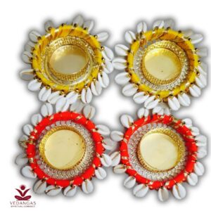 Cowrie Shell Diya Set