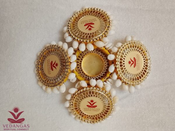 Cowrie Shell Diya Set - Image 2