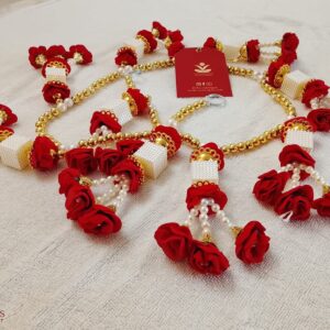 Red Floral Pearl Toran Hanging
