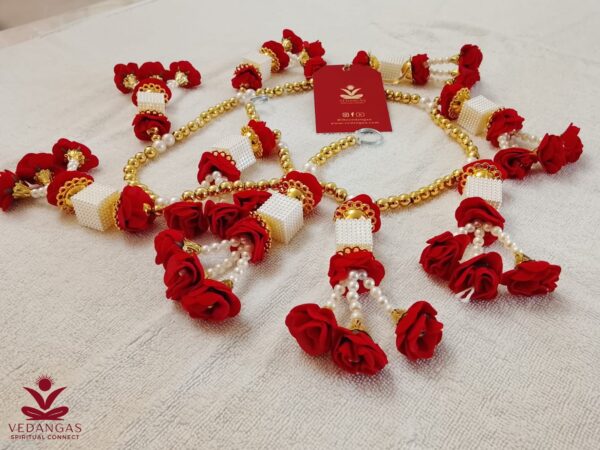 Red Floral Pearl Toran Hanging
