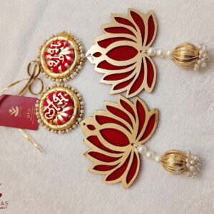 Shubh Labh Red Lotus Hangings