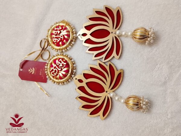 Shubh Labh Red Lotus Hangings