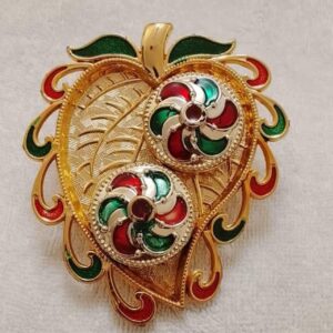 Golden Meenakari Leaf Thali