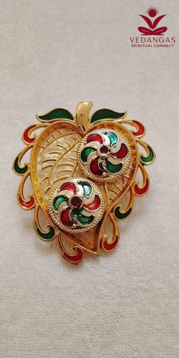 Golden Meenakari Leaf Thali