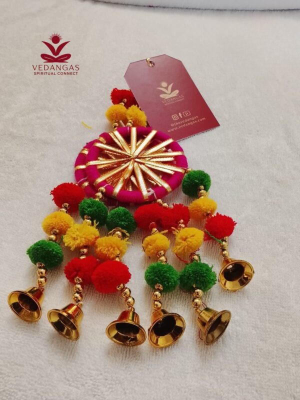 Pink Wheel Garland With Small Bells